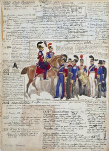 Officers and cadets on foot and on horseback, Papal States uniforms بواسطة كوينتو سيني
