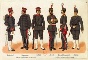 Sino-Japanese War - Uniforms of Japanese army, engraving, Leipzig