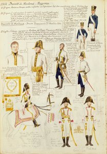 Uniforms of Duchy of Modena, by Quinto Cenni, color plate بواسطة كوينتو سيني