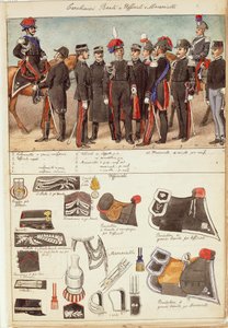 زي Royal Carabinieri والضباط وضباط الصف من مملكة إيطاليا ، لوحة ملونة من Quinto Cenni