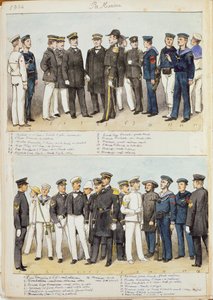 Uniforms of Royal Navy of Kingdom of Italy, color plate by Quinto Cenni