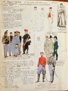 Uniforms of Southern Italy army of provisional government by Quinto Cenni, color plate بواسطة كوينتو سيني