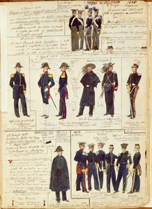 Uniforms of the Piedmontese army between 1836 and 1886. Color plate by Cenni Quinto