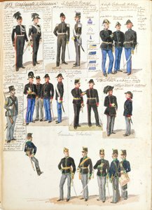 Various uniforms of Grand Duchy of Tuscany by Quinto Cenni, color plate