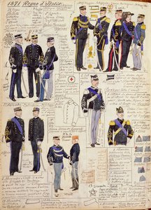 Various uniforms of Kingdom of Italy by Quinto Cenni, color plate بواسطة كوينتو سيني