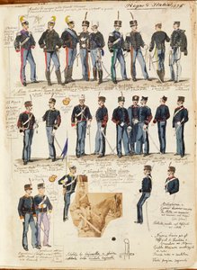 Various uniforms of Kingdom of Italy by Quinto Cenni, color plate بواسطة كوينتو سيني