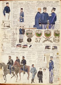 Various uniforms of Kingdom of Italy by Quinto Cenni, color plate بواسطة كوينتو سيني