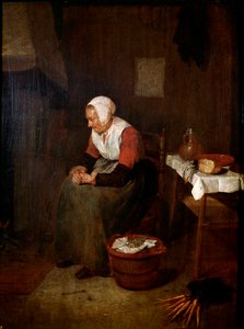 صورة لامرأة عجوز لوحة كوينرينغ (كويرينغ) جيريتس فان بريكلينكام (1620-1668) متحف مدريد برادو في القرن السابع عشر