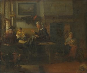 داخل متجر للخياطة ، ج. 1660