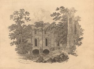 جزء من الأديرة في Fountains Abbey بواسطة R دانينغ