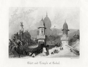 غات ومعبد في جوكول ، الهند ، c1838. بواسطة ر. واليس