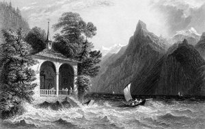 يقول كنيسة ، بحيرة أوري ، سويسرا ، 1836. بواسطة ر. واليس