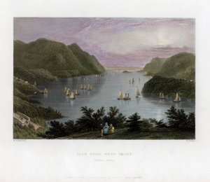 نهر هدسون كما يُرى من ويست بوينت ، الولايات المتحدة الأمريكية ، 1837. بواسطة ر. واليس