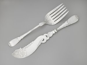 شوكة وسكين السمك ، ح. 1835-1845 (فضي) بواسطة ر و دبليو ويلسون