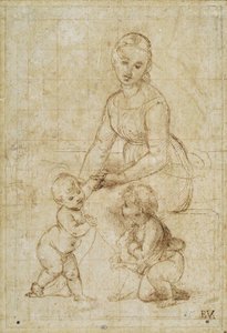 دراسة ل La belle jardinière ، كاليفورنيا 1506-1507. بواسطة رافايللو سانزيو رافائيل