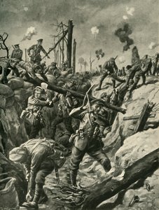 الجنود البريطانيون في خندق ألماني ، الجبهة الغربية ، الحرب العالمية الأولى ، c1915 ، c1920.