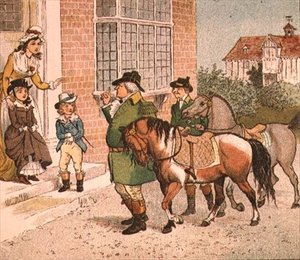 رسم توضيحي من Ride-a-Cock-Horse إلى Banbury Cross (جلب الخيول للأطفال) بواسطة راندولف كالديكوت