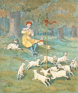 فتى المزارع (طباعة حجرية ملونة) بواسطة راندولف كالديكوت