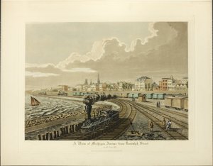 منظر لشارع ميشيغان من شارع راندولف عام 1865 بواسطة راؤول فارين
