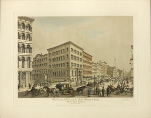 ركن شارعي لايك ولا سال ، شيكاغو ، مبنى بنك مارين في العام 1864 بواسطة راؤول فارين