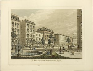 شارع لا سال من ساحة المحكمة ، شيكاغو ، في عام 1865 بواسطة راؤول فارين