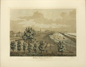 شارع ميشيغان من بارك رو في عام 1865 بواسطة راؤول فارين