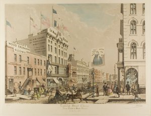 شارع راندولف ، شيكاغو ، من كلارك إلى ستيت ستريت في عام 1865 بواسطة راؤول فارين
