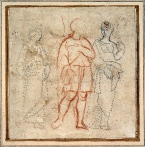Aeneas escorted by Dido, study for the border scene (3rd compartment left) of the 