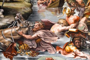 معركة جسر ميلفيان ، التفاصيل. 1517-1524 (جصية) بواسطة رافائيل