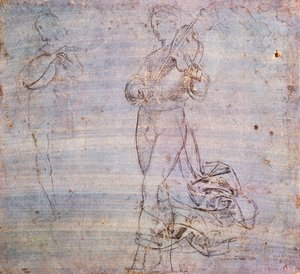 Study for figure with musical instrument بواسطة رافائيل
