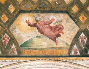 The Creation of the Sun and Moon, c.1518 (fresco) بواسطة رافائيل