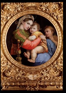 The Madonna of the Chair - oil on wood بواسطة رافائيل