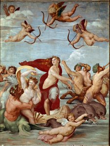 انتصار Galatee Fresco بواسطة رافائيل (Raffaello Sanzio 1483-1520). 1511 (جديد) بواسطة رافائيل