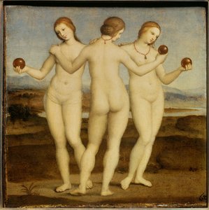 لوحة النعم الثلاثة لرافائيل سانزيو ديت رافائيل (1483-1520). 1504-1505. شانتيلي. متحف كوندي. بواسطة رافائيل