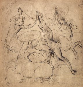 هرقل يقتل القنطور. رسم رافائيل. خزانة الرسومات والمطبوعات ، معرض أوفيزي ، فلورنسا بواسطة رافايللو سانزيو رافائيل