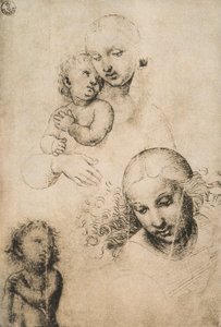 دراسة لمادونا والطفل ، رسم Raffaello Sanzio. خزانة الرسومات والمطبوعات ، معرض أوفيزي ، فلورنسا بواسطة رافايللو سانزيو رافائيل