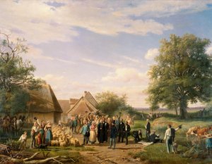 نابليون الثالث يزور مزرعة Coudray في سولونيا لوحة لريموند إسبرات (1809-1856) أورليانز القرن التاسع عشر. متحف الفنون الجميلة بواسطة ريمون إسبرات