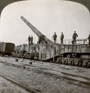 مسدس سكة حديد 16 بوصة سحق خط هيندنبورغ ، الحرب العالمية الأولى ، فرنسا ، 1917-1918.