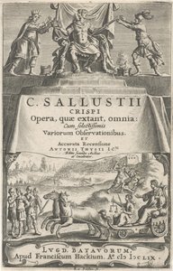 إمبراطور وعدالة على عربة صفحة العنوان لـ: A. Thysius Jr. ، Opera ، quæ presentant ، omnia ، 1659