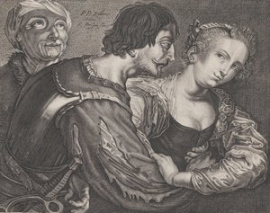 الموكيلة: عجوز وجندية وامرأة ح. 1635-68. بواسطة رينير فان بيرسين