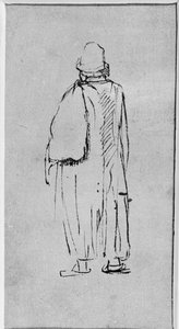 A man seen from behind, walking towards left (pen & ink on paper) بواسطة رامبرانت هارمنز. فان راين