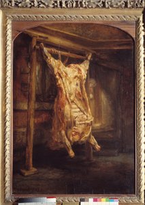 لحاء البقر لحم البقر الذبيحة منفصلة. لوحة هارمنز فان راين رامبرانت (1606-1669) بواسطة رامبرانت فان راين