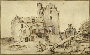 قلعة مكلفة في الاضمحلال ، 1652-57 بواسطة رامبرانت فان راين