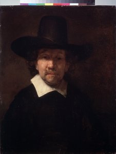 "" صورة للشاعر الهولندي جيريمياس دي ديكر (أو ديكر) (حوالي 1610-1666) "(صورة للشاعر جيريمياس دي ديكر) لوحة رسمها هارمنزون فان راين سعيد رامبرانت (1606-1669) 1666 Dim. 71x56 سم متحف هيرميتاج ، سانت بطرسبرغ