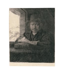 رسم بورتريه ذاتي على النافذة ، 1648 بواسطة رامبرانت فان راين