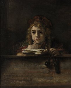 تيتوس على مكتبه بواسطة رامبرانت هارمنز. فان راين