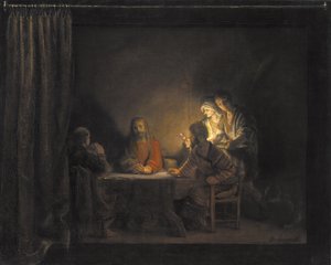 العشاء في عمواس بواسطة رامبرانت فان راين (værksted)