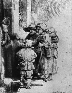 متسولون على عتبة منزل ، 1648 بواسطة رامبرانت فان راين