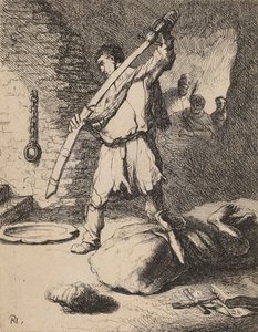 قطع رأس يوحنا المعمدان ، ج. 1627. بواسطة رامبرانت فان راين