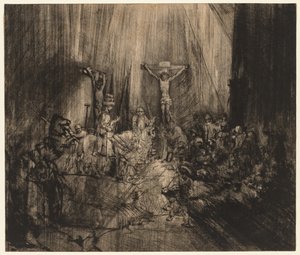 المسيح مصلوب بين اللصوص: الصلبان الثلاثة ، 1653 - ج .1660. بواسطة رامبرانت فان راين